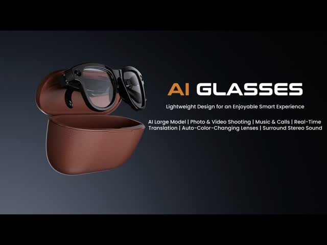 M02 AI Smart Glasses 8MP Camera Video Recording Translation Sunglasses Bluetooth Call