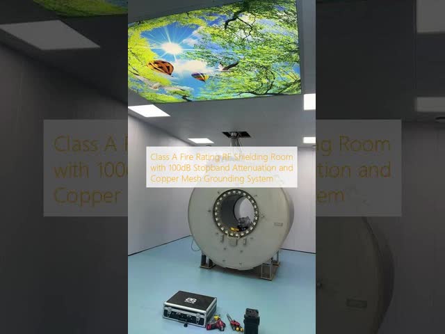 Class A Fire Rating RF Shielding Room with 100dB Stopband Attenuation and Copper Mesh Grounding System