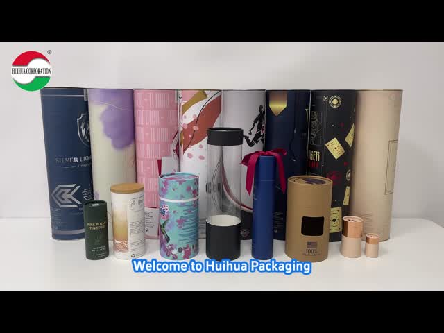 Premium Wholesale Eco-friendly Cylinder Paper Box with Metal Lid for Wine Glass Bottle Biodegradable Kraft Paper Tube Snack