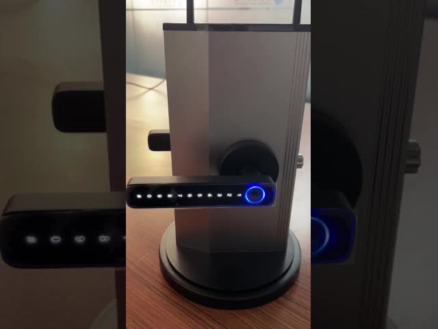 Black Square Handle Fingerprint Door Lock Tuya APP With Quick LockIdentification