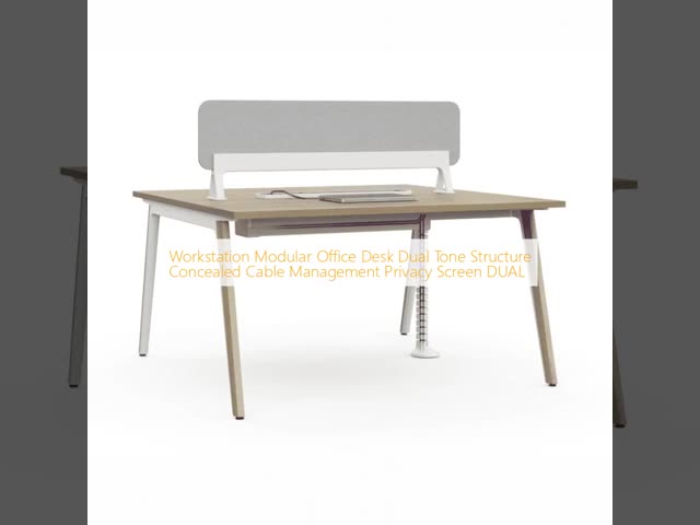 Workstation Modular Office Desk Dual Tone Structure Concealed Cable Management Privacy Screen DUAL