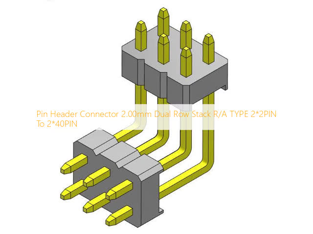 Pin Header Connector 2.00mm Dual Row Stack R/A TYPE 2*2PIN To 2*40PIN