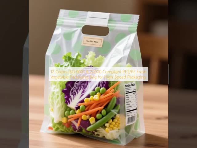 PET PE Fresh Vegetable Packaging Bags 50micron-150micron Frost Resistant BRCGS ISO 9001