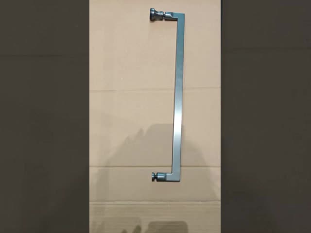 Corrosion Resistant Shower Glass Door Handle with Solid Metal Feet and Customizable Hole Spacing for Bathroom Glass Doors