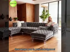 Tufted Sectional: Grand Comfort, Artful Vibe – Transform Home into a Sophisticated Design Sanctuary