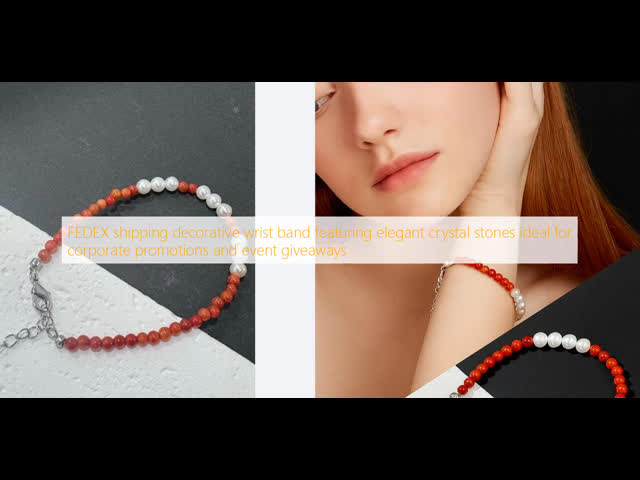 FEDEX shipping decorative wrist band featuring elegant crystal stones ideal for corporate promotions and event giveaways