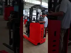 Orange 1.2T-3.0T Electric Reach Truck Forklift For Narrow Aisles