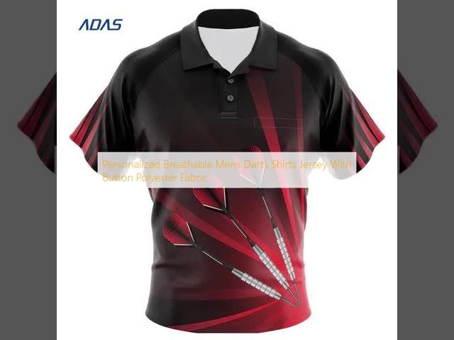 Personalized Breathable Mens Darts Shirts Jersey With Button Polyester Fabric