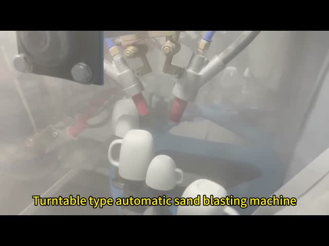 Automatic Sandblasting Machine Turntable Type with 12PCS Boron Cabide Nozzle