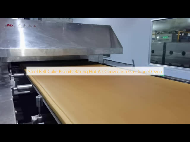 Steel Belt Cake Biscuits Baking Hot Air Convection Gas Tunnel Oven