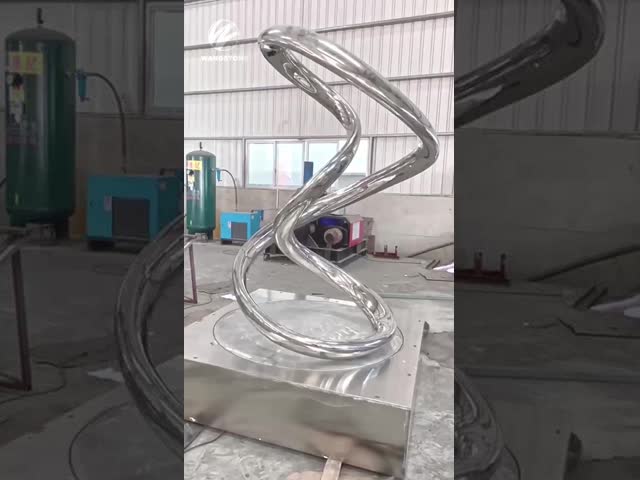 Ribbon Custom Landscape Modern Stainless Steel Statue Metal Sculpture for Home Decor Artwork