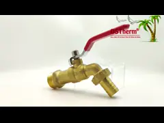Gold Plated Heavy Duty Classic Red Iron Handle Bibcocks Water Spout Faucet Spigot Water Tap 3/4
