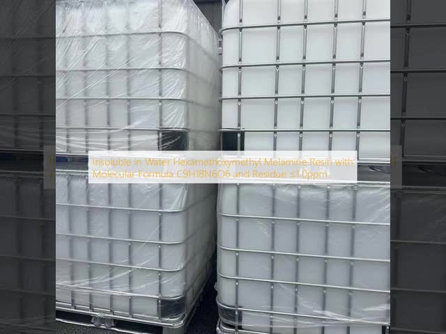 Insoluble in Water Hexamethoxymethyl Melamine Resin with Molecular Formula C9H18N6O6 and Residue ≤1.0ppm
