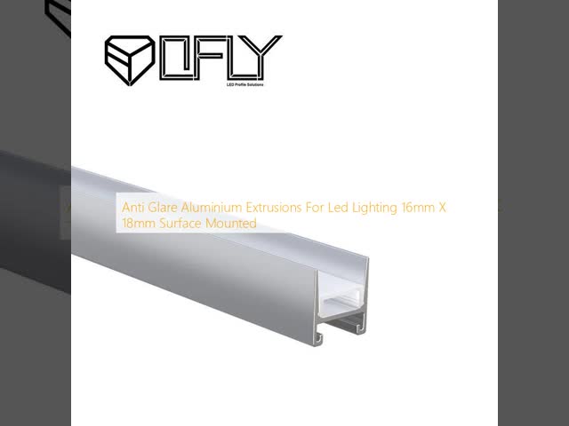 Anti Glare Aluminium Extrusions For Led Lighting 16mm X 18mm Surface Mounted