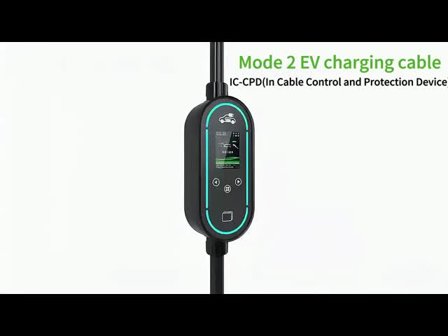 AC 400V 11kW Portable EV Charger with WiFi 2.4GHz IP67 Protection and 2.4-inch LCD Screen