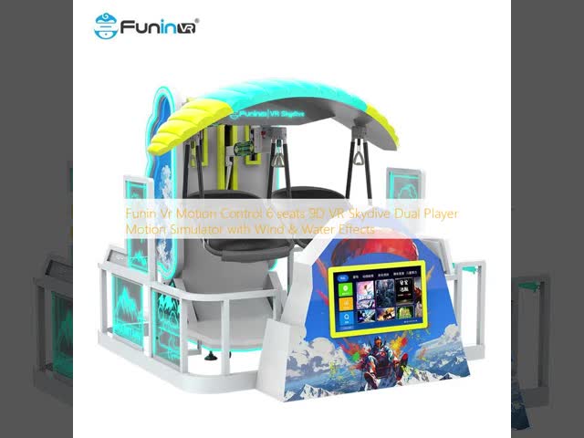 Funin Vr Motion Control 6 seats 9D VR Skydive Dual Player Motion Simulator with Wind & Water Effects