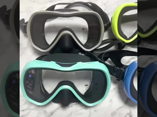 Deep Sea Freediving Snorkel Mask Underwater Liquid Silicone Reinforced PC Frame