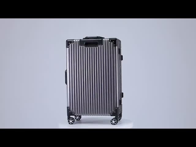 1815 Aluminum alloy trolley suitcase  20/24/28 Large Black heavy-duty spinner Luggage suitcase set with TSA Lock,carry on suitcase,hard shell luggage cases