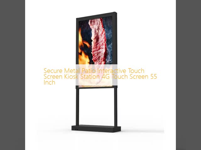 Secure Metal Patio Interactive Touch Screen Kiosk Station 4G Touch Screen 55 Inch