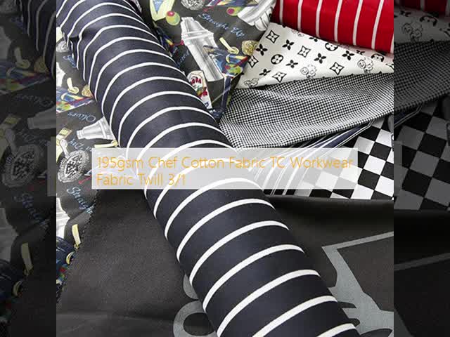195gsm Chef Cotton Fabric TC Workwear Fabric Twill 3/1