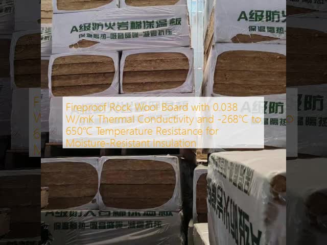 Fireproof Rock Wool Board with 0.038 W/mK Thermal Conductivity and -268℃ to 650℃ Temperature Resistance for Moisture-Resistant Insulation