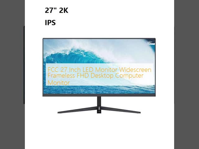 FCC 27 Inch LED Monitor Widescreen Frameless FHD Desktop Computer Monitor
