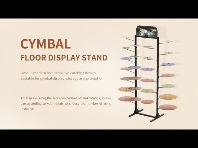 Free Standing Metal Double-Sided Cymbals Display Stand Rack For Musical Instrument Shop