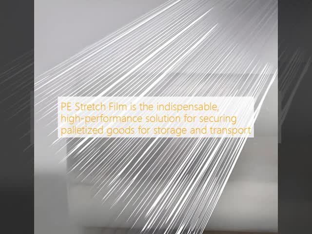 High Tensile Strength PE Stretch Film Roll For Unitizing And Protecting Palletized Goods
