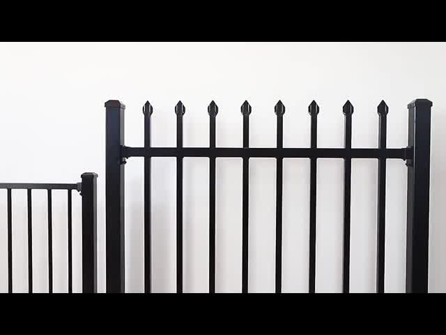6x8 Galvanized Steel Picket Fence Q195 Or Q235 Wrought Iron Flat Top Fence