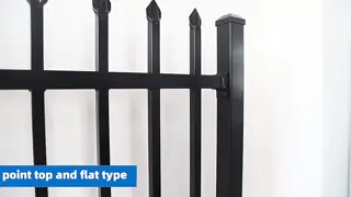 6x8 Galvanized Steel Picket Fence Q195 Or Q235 Wrought Iron Flat Top Fence