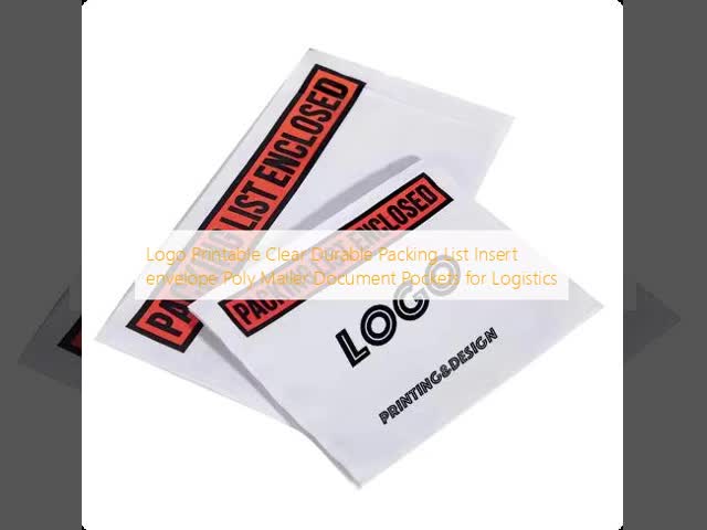 Logo Printable Clear Durable Packing List Insert envelope Poly Mailer Document Pockets for Logistics