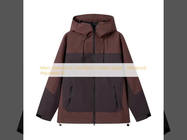 Adjustable Fit Windproof Classic Jackets Block Men'S Waterproof Hooded Jacket  S M L