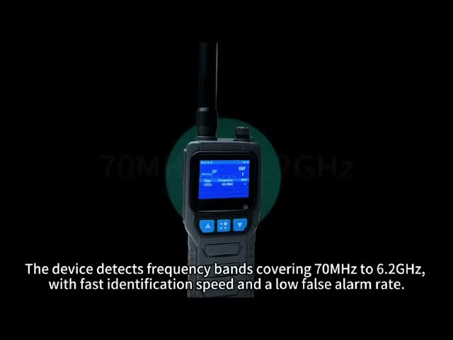 Dual Mode Handheld Drone Detector 70MHz-6.2GHz Frequency High Accuracy