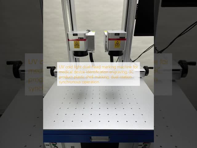 UV Cold Light Dual-Head Laser Marking Machine with Dual-Station Synchronization and 355nm Ultraviolet Laser for 0.01mm Precision Engraving