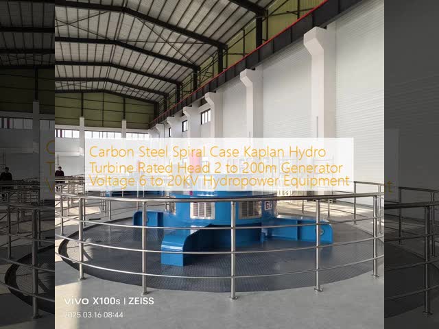 Kaplan Hydro Turbine with Stainless Steel Blade Rated Head 2-200m and Generator Voltage 6-20KV for Hydraulic Power Generation