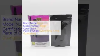 Stand Up Smell Proof ziplockk Pouches Child Proof Mylar Zipper Pouch