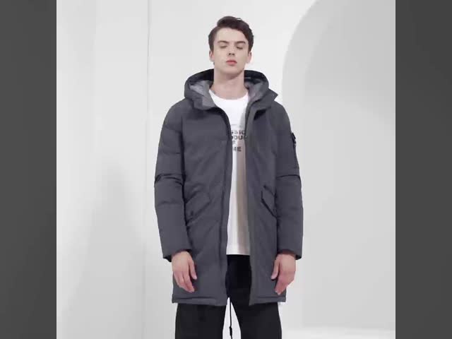Sleeve Length Down Coat Long Sleeve Hooded Casual Coat For Men