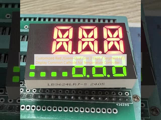 Customized Red /Green Dual Line 3 Digit 7 Segment LED Display Common Cathode for Temperature Controller