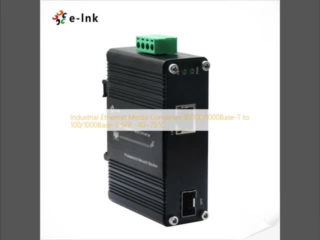 Industrial Ethernet Media Converter 10/100/1000Base-T to 100/1000Base-X SFP -40~75°C