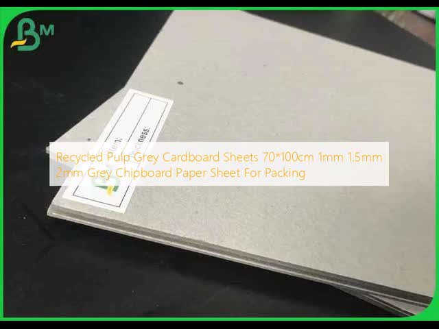 Recycled Pulp Grey Chipboard Paper 70*100cm 1mm 1.5mm 2mm Grey Cardboard Sheets for Packaging