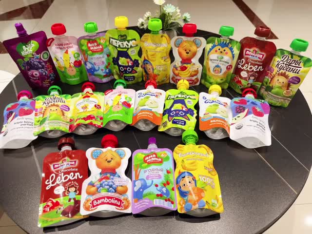 Impact Resistant Stand Up Food Packaging Retort Spout Pouch For Baby