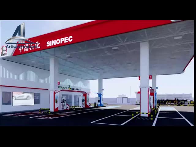 Q235 Q355 Modern Design Steel Space Frame Structure for Petrol Station Canopy