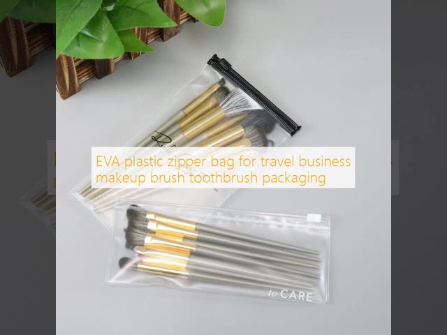 EVA plastic zipper bag for travel business makeup brush toothbrush packaging