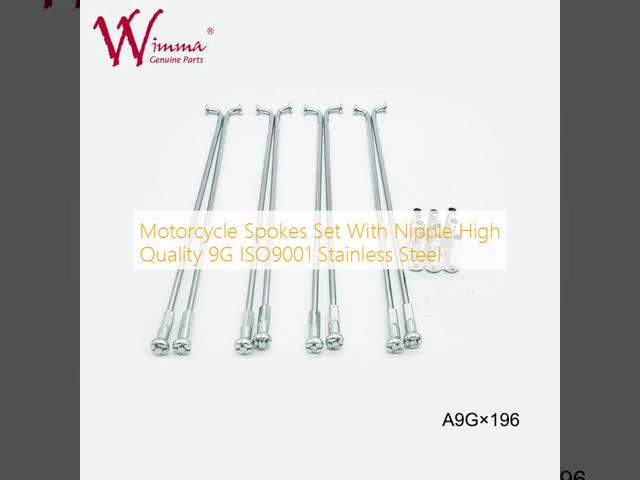 Motorcycle Spokes Set With Nipple High Quality 9G ISO9001 Stainless Steel