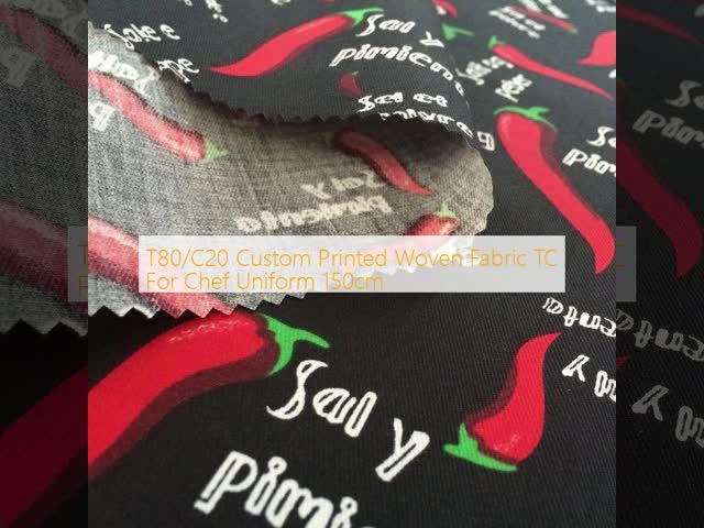 T80/C20 Custom Printed Woven Fabric TC For Chef Uniform 150cm