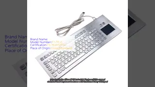 Silver IP65 Industrial Desktop Keyboard With Full Functional 2 Keys Touch Pad