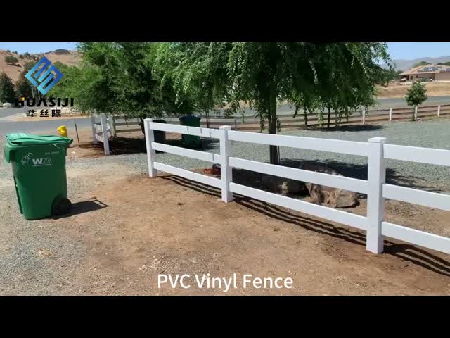 Factory Protective PVC Ranch Fence Eco Friendly 3 Rail Vinyl Horse Fence