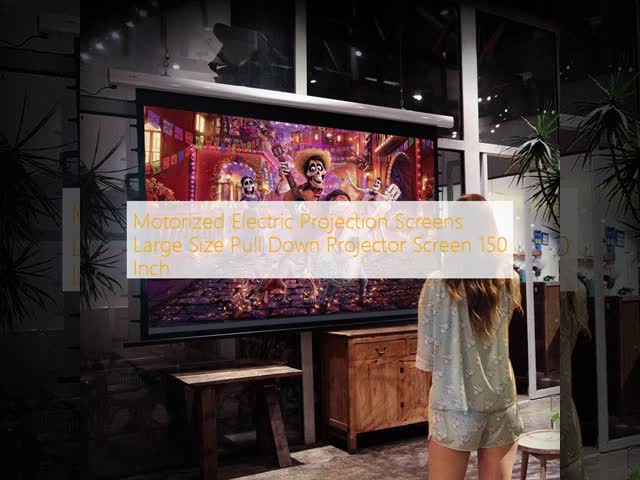 Motorized Electric Projection Screens Large Size Pull Down Projector Screen 150 Inch