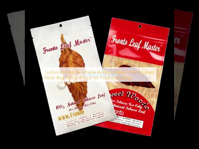 Custom Printed Recyclable Biodegradable Child-resistant Mylar Bag Ziplock Pouch for Food Packaging