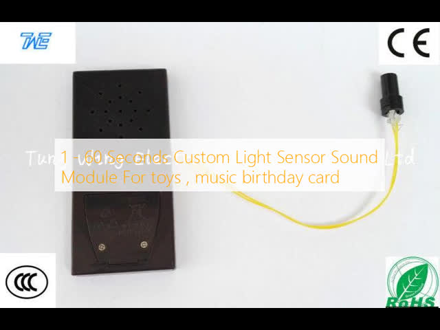 1 - 60 Seconds Custom Light Sensor Sound Module For toys , music birthday card